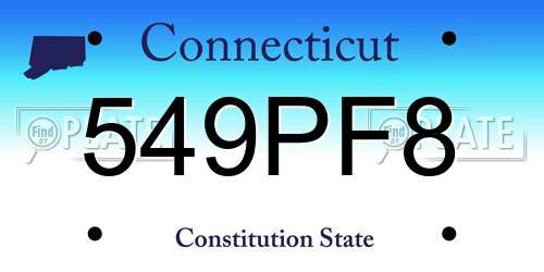 549PF8 Connecticut License Plate