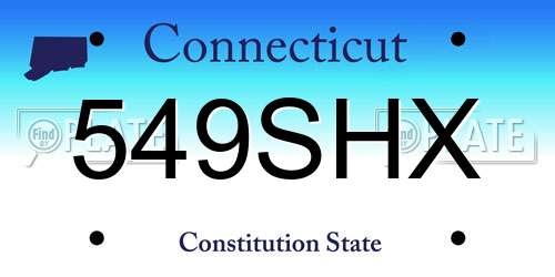 549SHX Connecticut License Plate