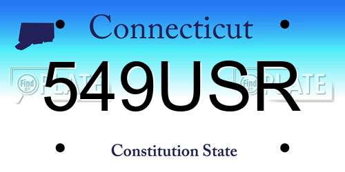 549USR Connecticut License Plate