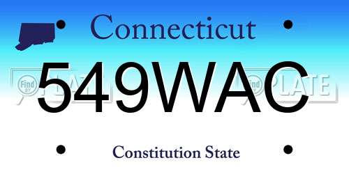 549WAC Connecticut License Plate