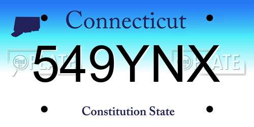 549YNX Connecticut License Plate