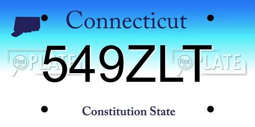 549ZLT Connecticut License Plate