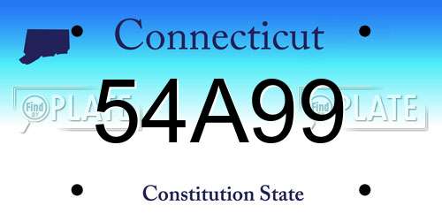 54A99 Connecticut License Plate