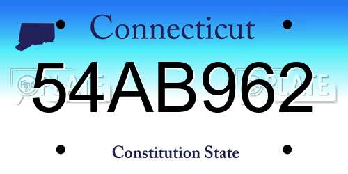 54AB962 Connecticut License Plate