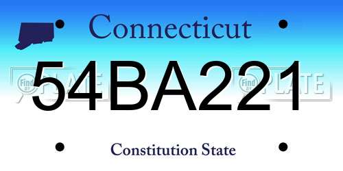 54BA221 Connecticut License Plate