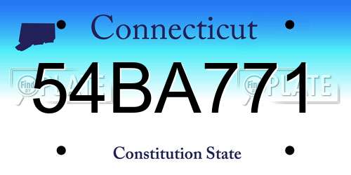 54BA771 Connecticut License Plate