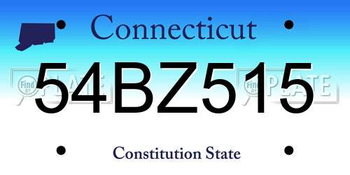 54BZ515 Connecticut License Plate
