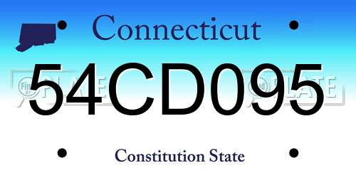 54CD095 Connecticut License Plate