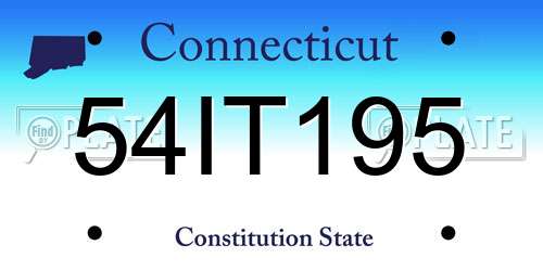 54IT195 Connecticut License Plate
