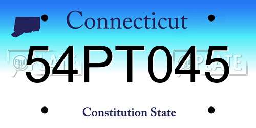 54PT045 Connecticut License Plate