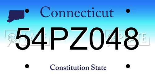 54PZ048 Connecticut License Plate
