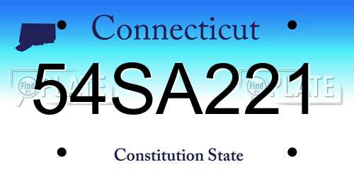 54SA221 Connecticut License Plate