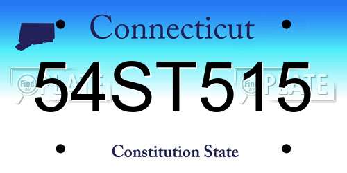 54ST515 Connecticut License Plate