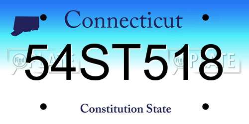 54ST518 Connecticut License Plate