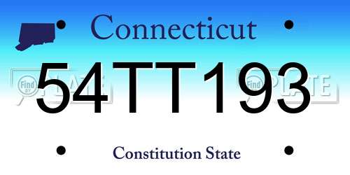 54TT193 Connecticut License Plate