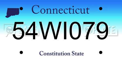 54WI079 Connecticut License Plate