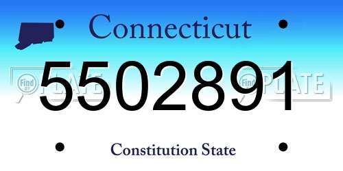 5502891 Connecticut License Plate