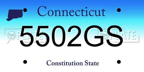 5502GS Connecticut License Plate