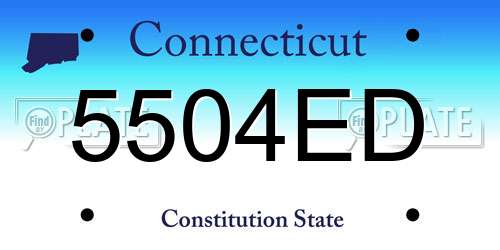 5504ED Connecticut License Plate