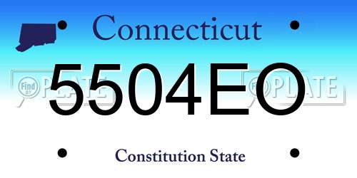 5504EO Connecticut License Plate