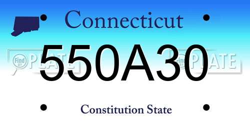 550A30 Connecticut License Plate