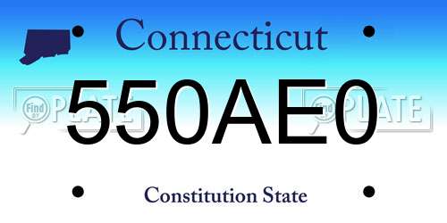 550AE0 Connecticut License Plate