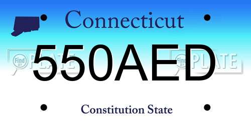 550AED Connecticut License Plate