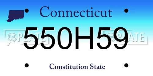 550H59 Connecticut License Plate