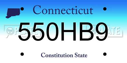 550HB9 Connecticut License Plate