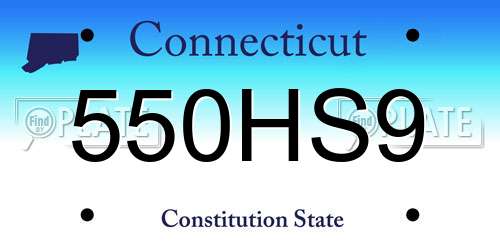 550HS9 Connecticut License Plate