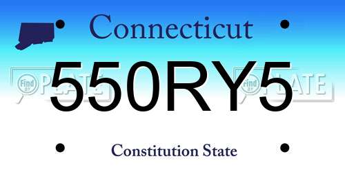 550RY5 Connecticut License Plate