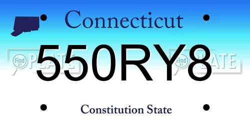 550RY8 Connecticut License Plate