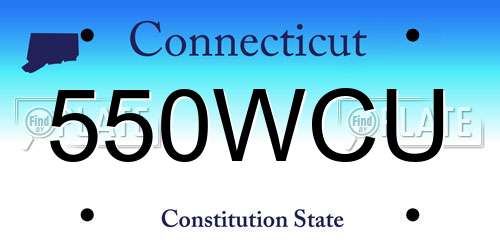 550WCU Connecticut License Plate