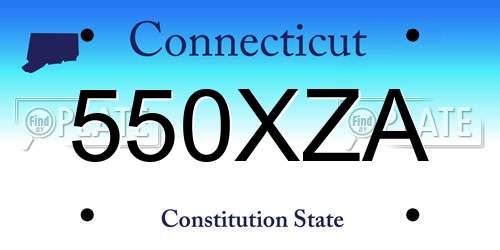 550XZA Connecticut License Plate