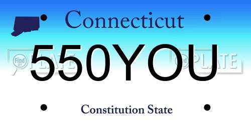 550YOU Connecticut License Plate