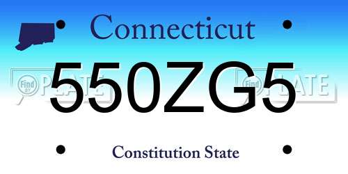 550ZG5 Connecticut License Plate