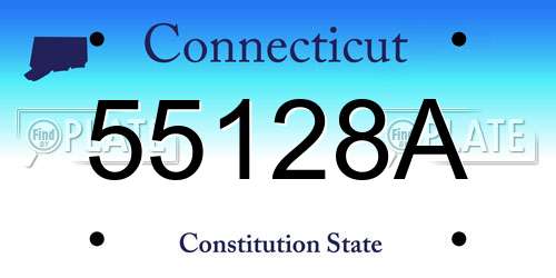 55128A Connecticut License Plate