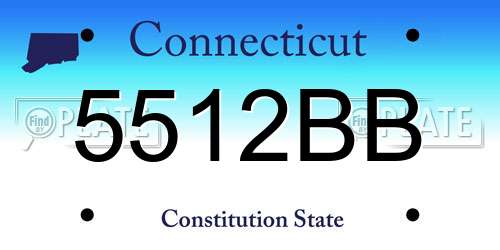 5512BB Connecticut License Plate