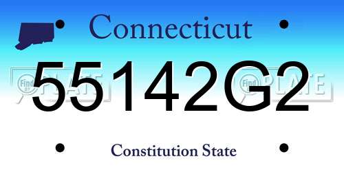 55142G2 Connecticut License Plate