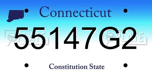 55147G2 Connecticut License Plate