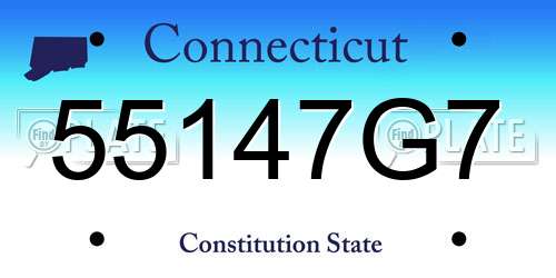 55147G7 Connecticut License Plate