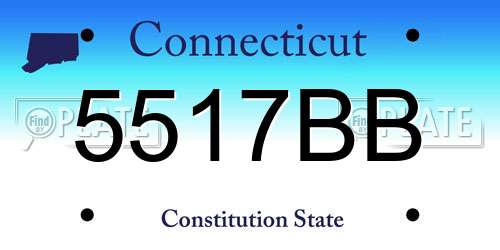 5517BB Connecticut License Plate