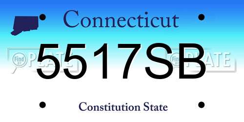 5517SB Connecticut License Plate