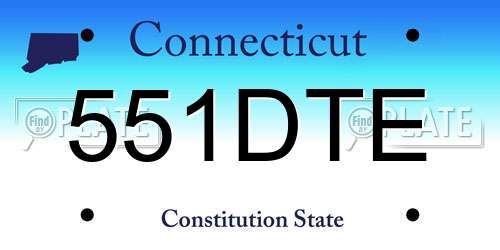 551DTE Connecticut License Plate