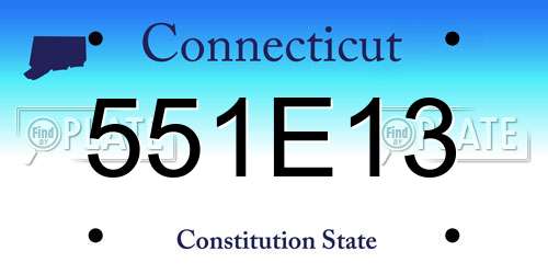 551E13 Connecticut License Plate