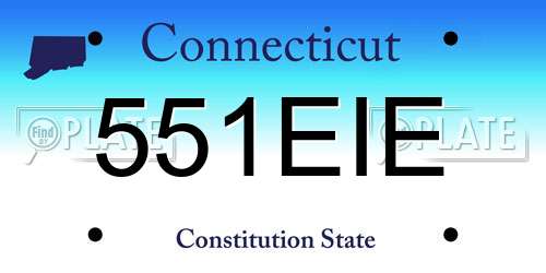 551EIE Connecticut License Plate