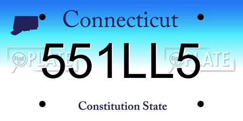 551LL5 Connecticut License Plate