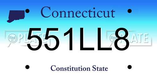 551LL8 Connecticut License Plate