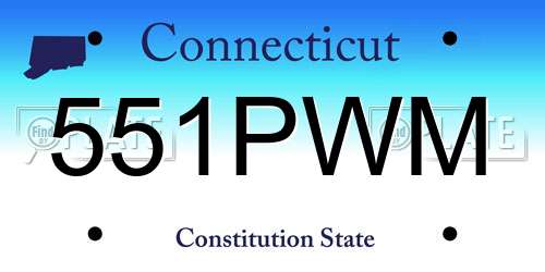 551PWM Connecticut License Plate