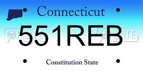 551REB Connecticut License Plate